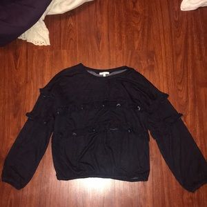 Ruffled puffy preppy shirt